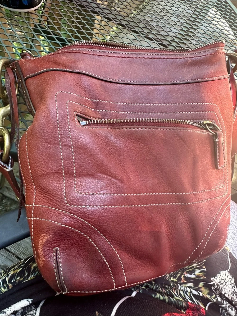 Coach Bleeker Red/Brownish Leather Shoulder Bag with Adjustable Strap GUC - Picture 11 of 14